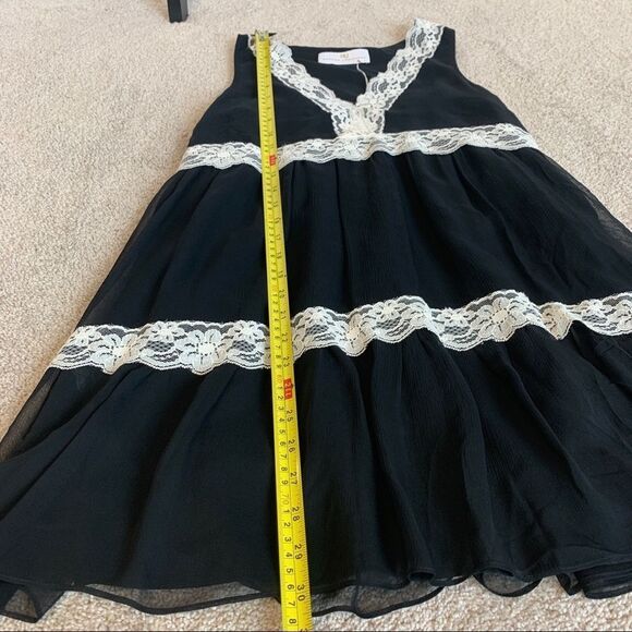 Amanda Uprichard lace babydoll dress sleeveless black cream SZ P NWT - Picture 11 of 13